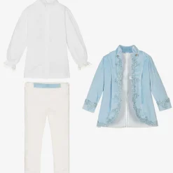 Andreeatex Suits|Suits*Boys Blue Velvet & Satin Suit