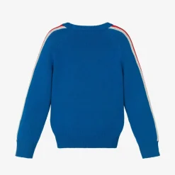 MC2 Saint Barth Gifts*Boys Blue Wool & Cashmere Peanuts© Jumper