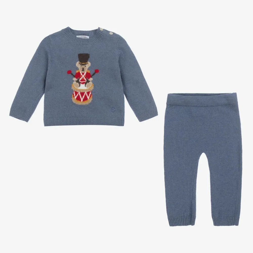 Beatrice amp; George Outfit Sets*Boys Blue Wool & Cashmere Trouser Set