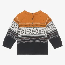 Carrément Beau Tops*Boys Blue Wool & Cotton Sweater