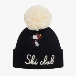 MC2 Saint Barth Hats*Boys Blue Wool Knit Pom-Pom Hat