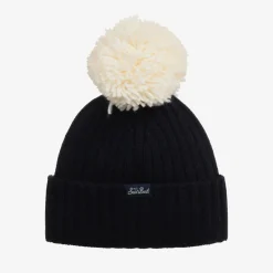 MC2 Saint Barth Hats*Boys Blue Wool Knit Pom-Pom Hat