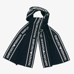 Emporio Armani Scarves*Boys Blue Wool Knit Scarf