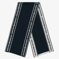 Emporio Armani Scarves*Boys Blue Wool Knit Scarf
