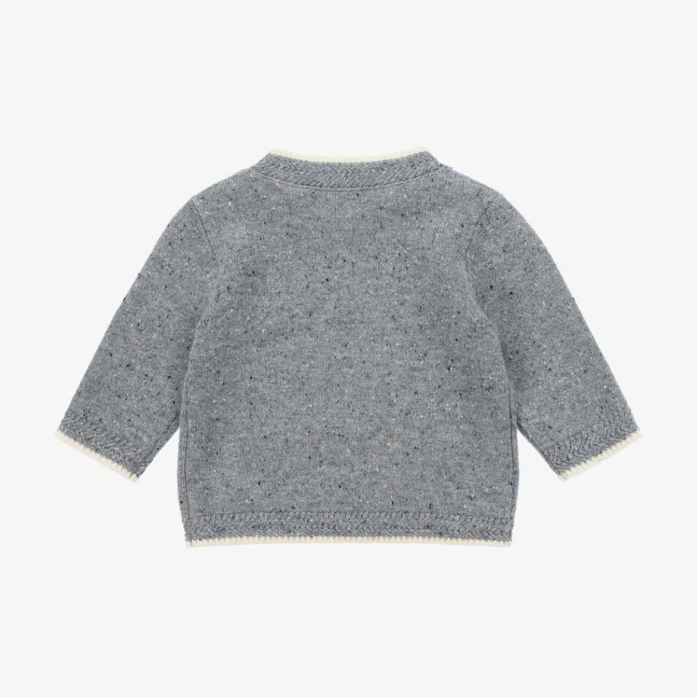 Tartine et Chocolat Tops*Boys Blue Wool Polar Bear Sweater