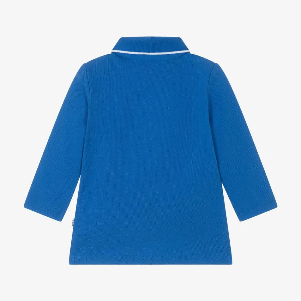 BOSS Tops*Boys Bright Blue Cotton Polo Shirt