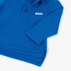 BOSS Tops*Boys Bright Blue Cotton Polo Shirt