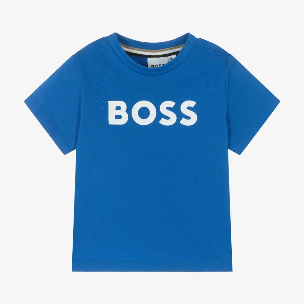 BOSS Tops*Boys Bright Blue Cotton T-Shirt
