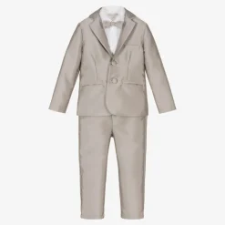 Beatrice amp; George Suits*Boys Bronze Satin Twill Suit