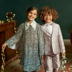 Beatrice amp; George Suits*Boys Bronze Satin Twill Suit