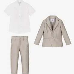 Beatrice amp; George Suits*Boys Bronze Satin Twill Suit