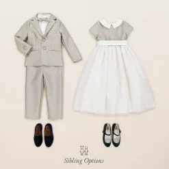 Beatrice amp; George Suits*Boys Bronze Satin Twill Suit