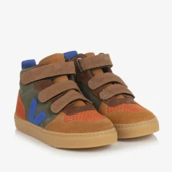 VEJA Trainers*Boys Brown & Blue Suede Leather V-10 Trainers