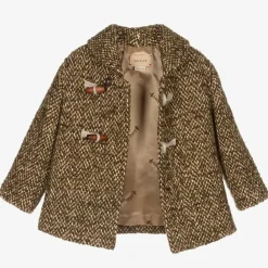 Gucci Coats & Jackets*Boys Brown & Green Wool Coat