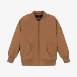 Tommy Hilfiger Gifts|Coats & Jackets*Boys Brown Cotton Twill Bomber Jacket