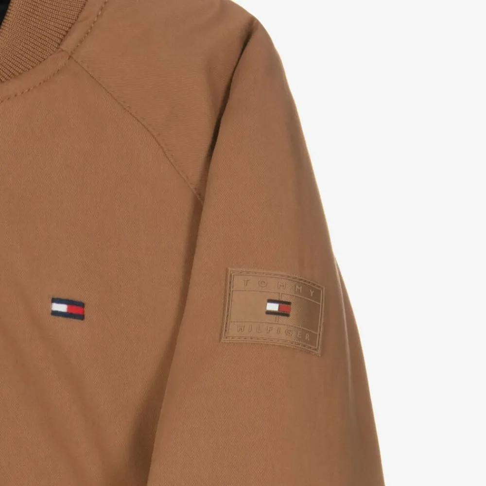 Tommy Hilfiger Gifts|Coats & Jackets*Boys Brown Cotton Twill Bomber Jacket