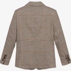 Childrensalon Occasions Coats & Jackets*Boys Brown Dogstooth Check Jacket