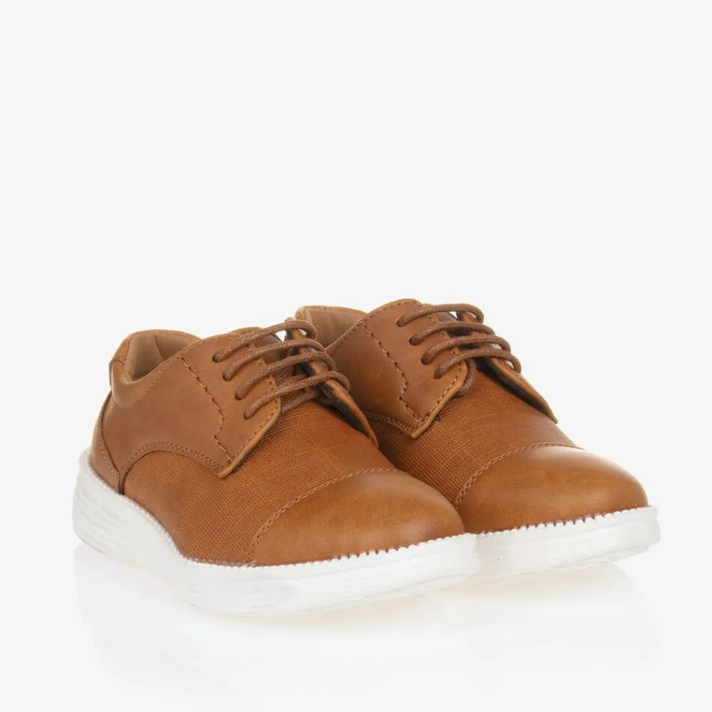Sevva Brogues|Brogues*Boys Brown Faux Leather Shoes