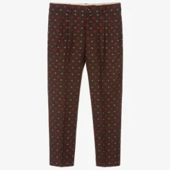 Gucci Trousers*Boys Brown GG Wool Trousers