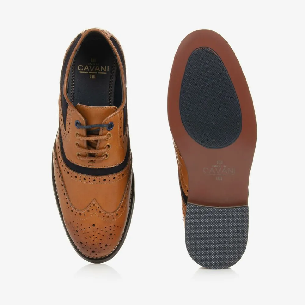House of Cavani Brogues|Brogues*Boys Brown Lace-Up Brogues