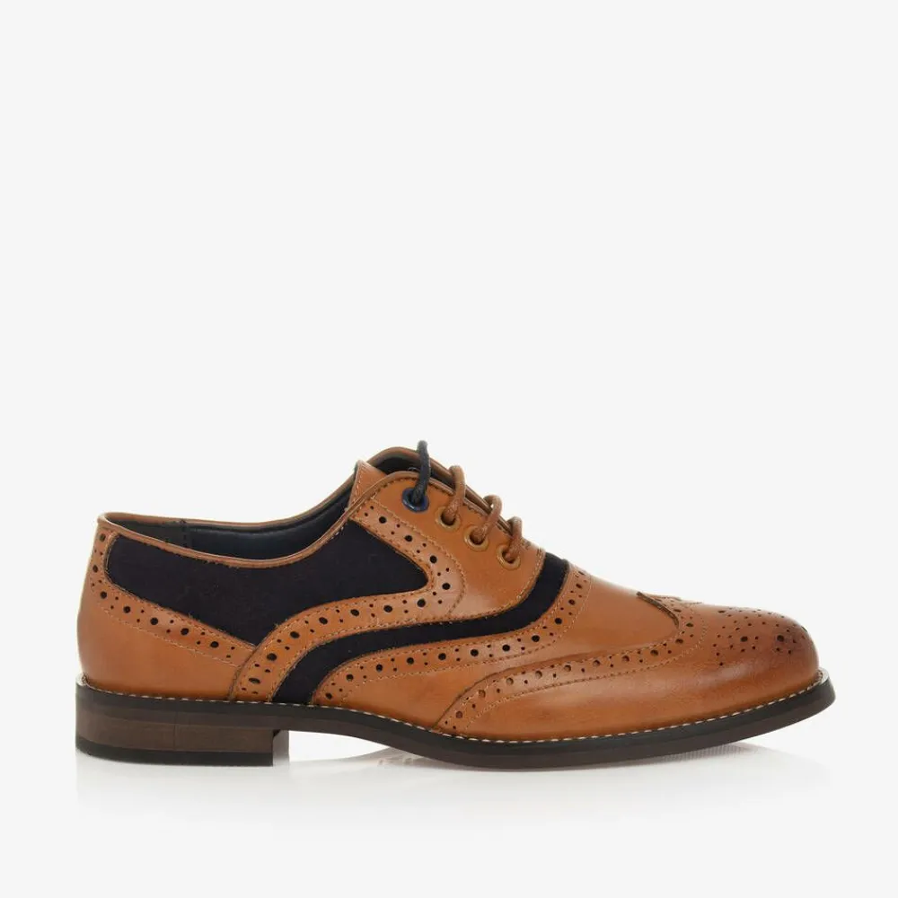 House of Cavani Brogues|Brogues*Boys Brown Lace-Up Brogues