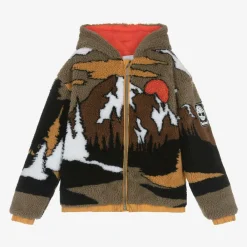 Timberland Tops*Boys Brown Mountain Fleece Zip-up Hoodie