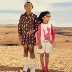 Mini Rodini Tops*Boys Brown Organic Cotton Paisley Shirt