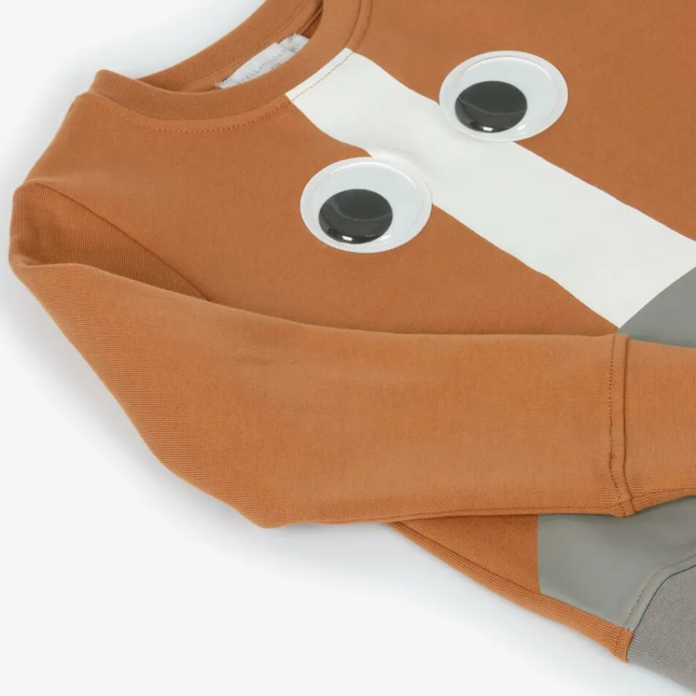Stella McCartney Kids Tops*Boys Brown Organic Horse Sweatshirt