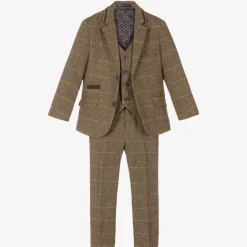 House of Cavani Suits*Boys Brown Tweed Albert Suit