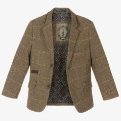 House of Cavani Suits*Boys Brown Tweed Albert Suit