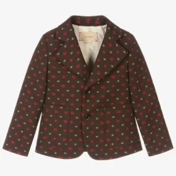Gucci Coats & Jackets*Boys Brown Wool GG Blazer