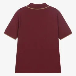 BOSS Tops*Boys Burgundy Red Cotton Polo Shirt