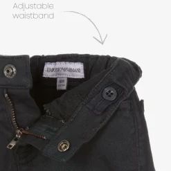 Emporio Armani Trousers*Boys Dark Blue Cotton Twill Trousers