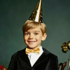 Romano Clothing Accessories*Boys Gold Satin Bow Tie (10cm)