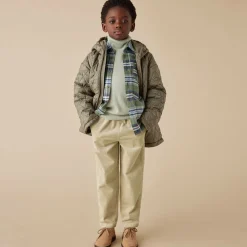 Il Gufo Tops*Boys Green Check Cotton Shirt