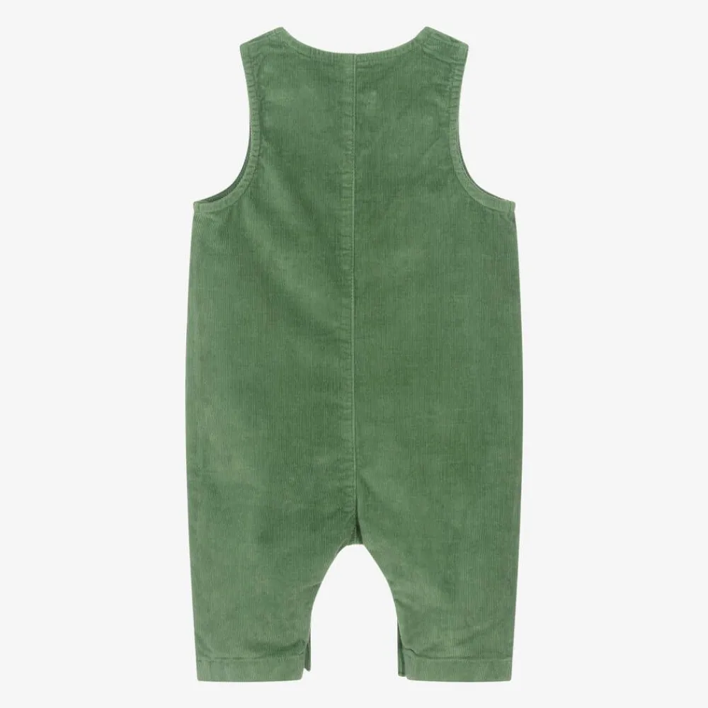 Petit Bateau Trousers*Boys Green Corduroy Dungarees