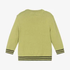 Mayoral Tops*Boys Green Cotton & Wool Knit Sweater