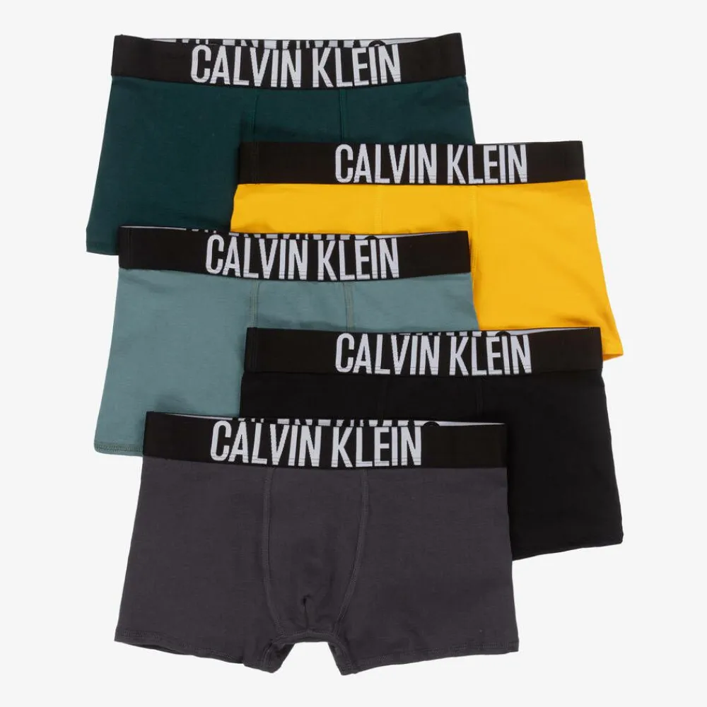 Calvin Klein Underwear*Boys Green Cotton Boxer Shorts (5 Pack)