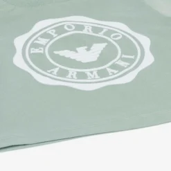 Emporio Armani Tops*Boys Green Cotton Eagle Logo T-Shirt