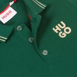 HUGO Tops*Boys Green Cotton Polo Shirt