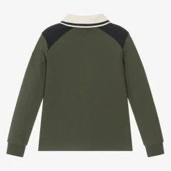 Moncler Enfant Tops*Boys Green Cotton Polo Shirt