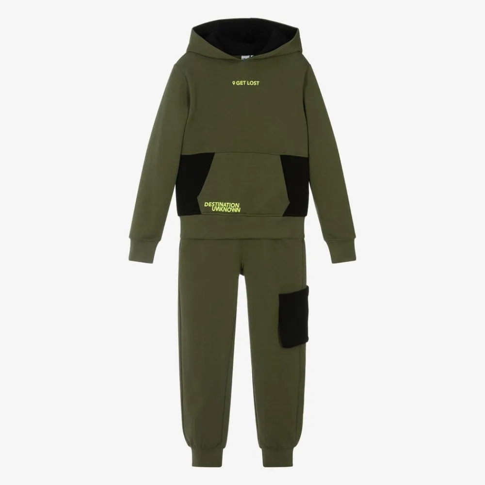iDO Junior Tracksuits*Boys Green Cotton Tracksuit