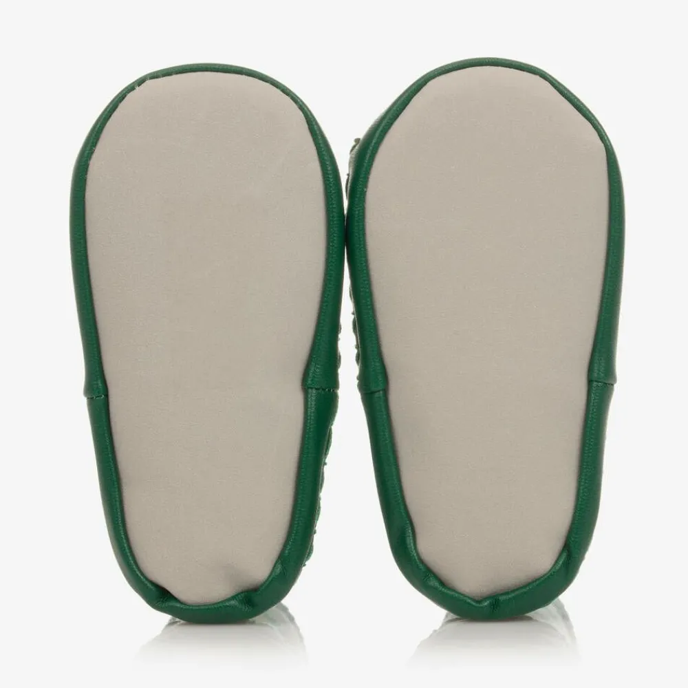 Powell Craft Slippers|Slippers*Boys Green Dinosaur Slipper Socks