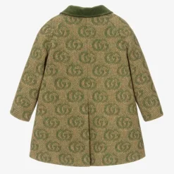 Gucci Coats & Jackets*Boys Green GG Wool Coat