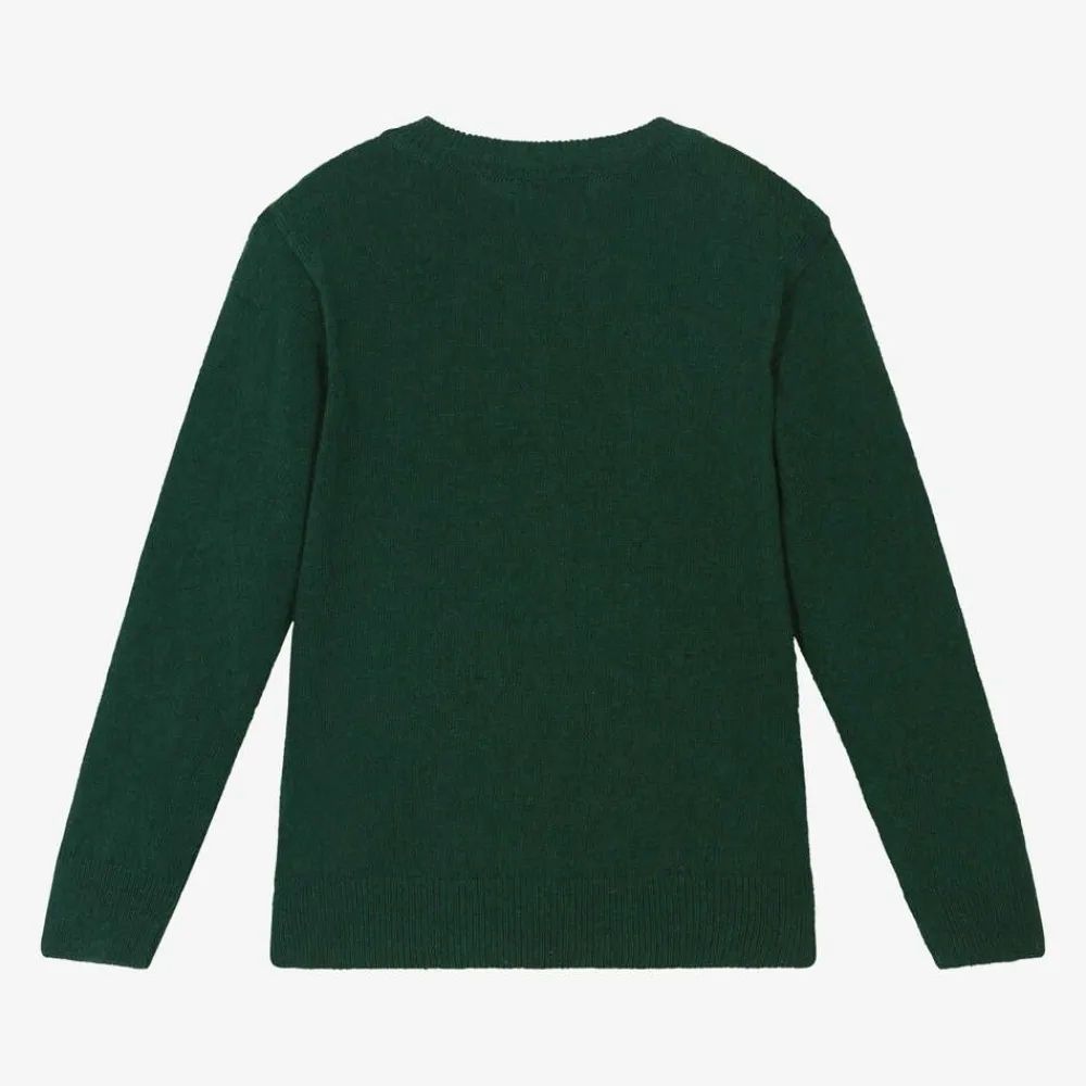 Dr. Kid Tops*Boys Green Knitted Cotton & Wool Sweater
