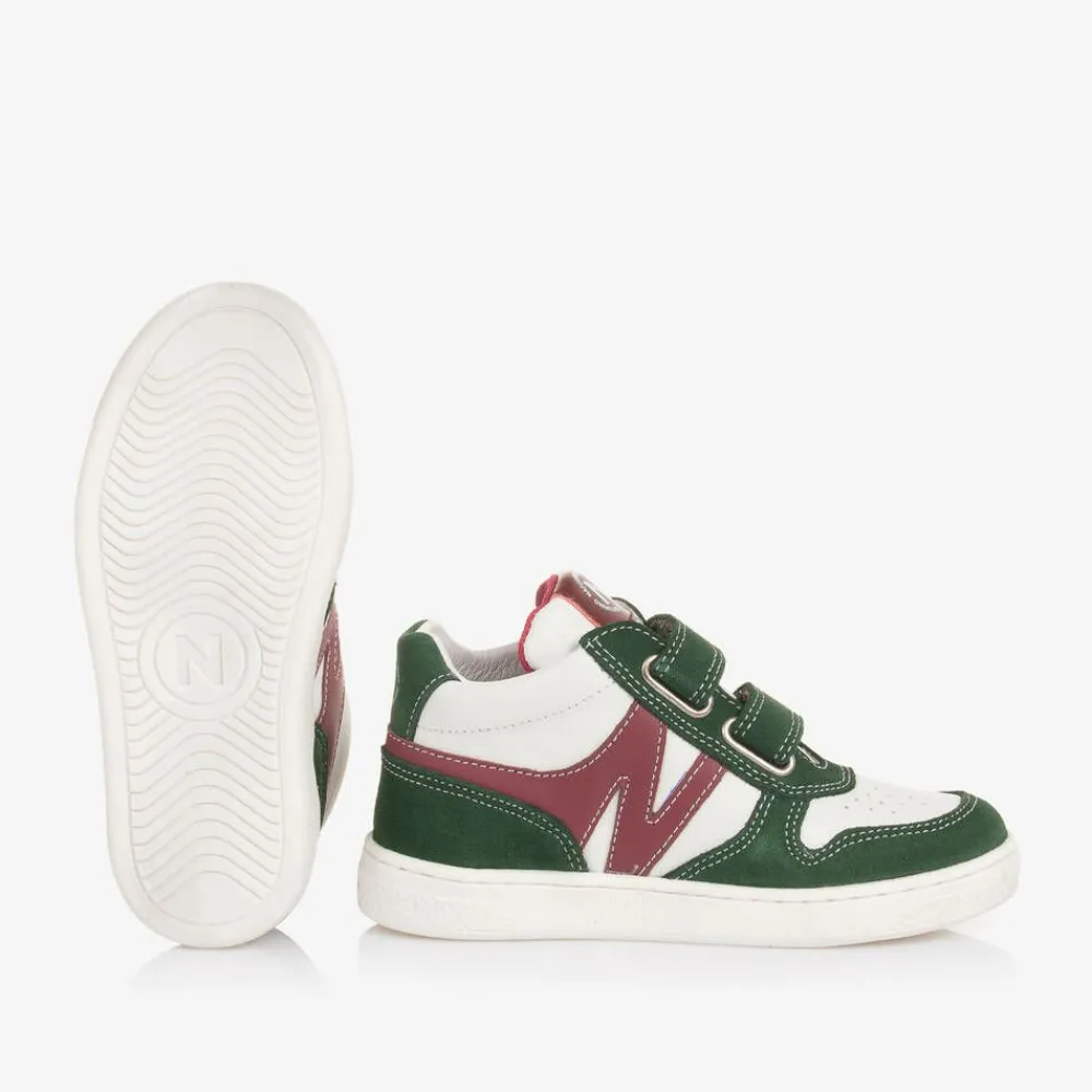 Naturino Trainers|Trainers*Boys Green Leather Velcro Trainers