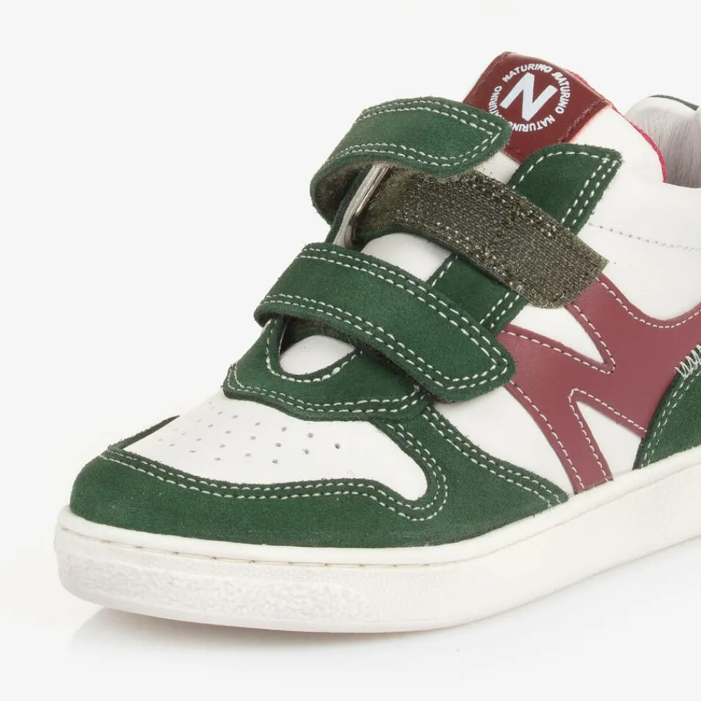 Naturino Trainers|Trainers*Boys Green Leather Velcro Trainers