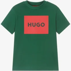 HUGO Tops*Boys Green Organic Cotton T-Shirt
