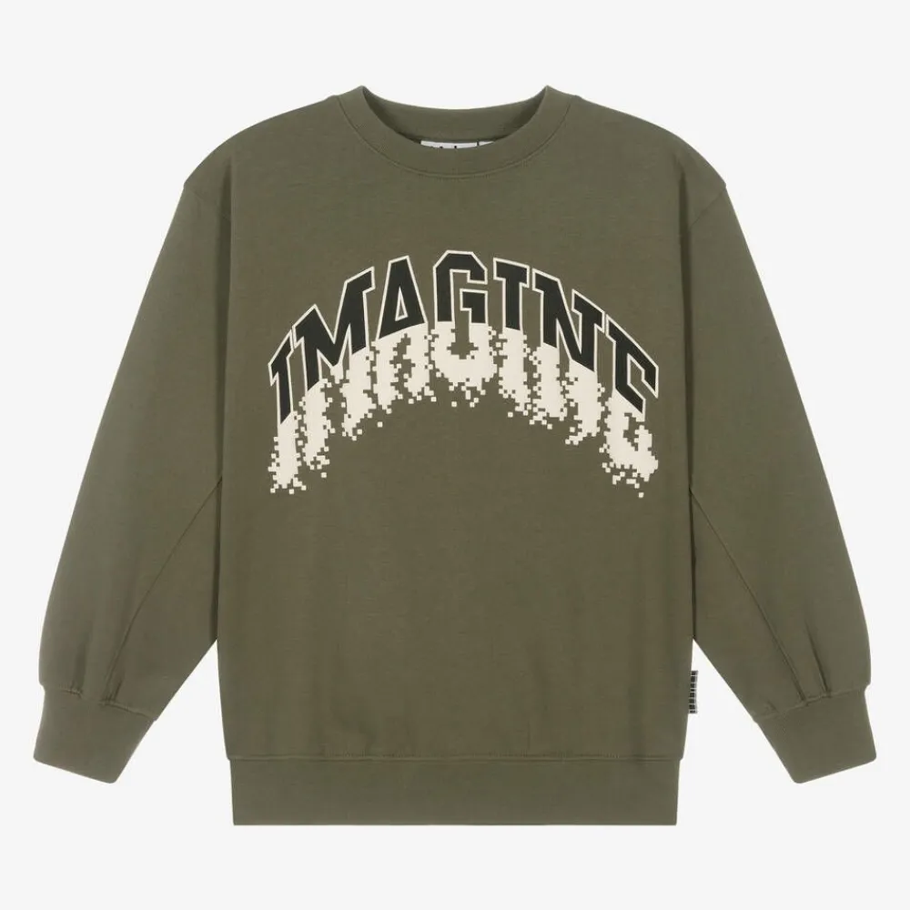 Molo Tops*Boys Green Slogan Sweatshirt Growth