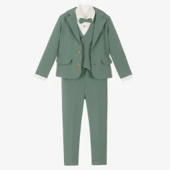 Andreeatex Suits|Suits*Boys Green Twill Suit